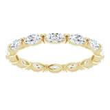 14K Gold Marquise Lab-Grown Diamond Eternity Band – 4x2 mm Stones - Yellow Gold - view 3