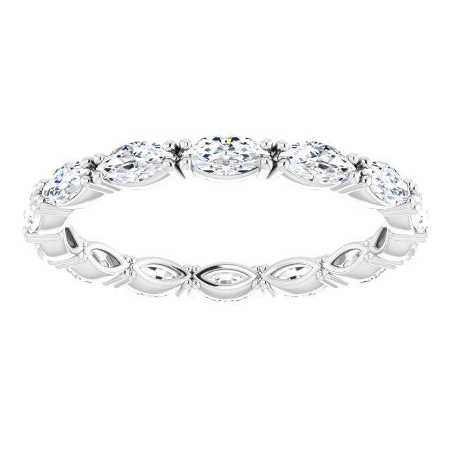 Platinum Marquise Lab-Grown Diamond Eternity Band – 4x2 mm Stones - view 3