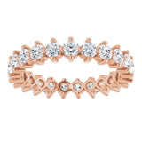 14K Gold Round Lab-Grown Diamond Eternity Band – 2.5 mm Stones - Rose Gold - view 3