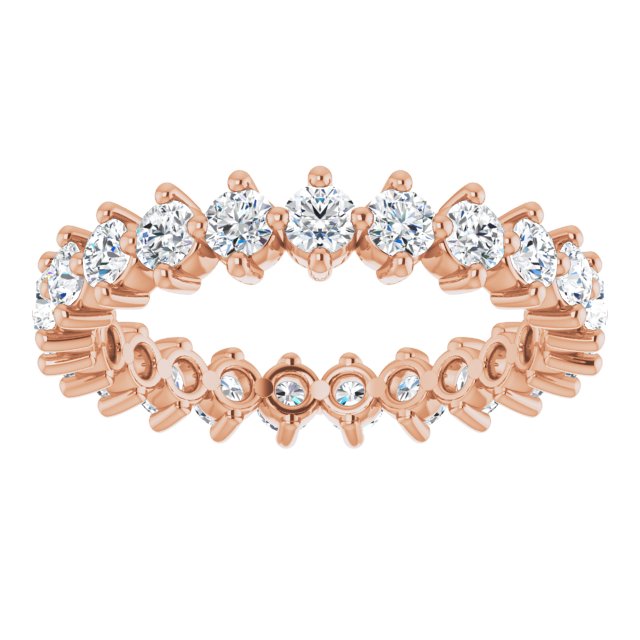 14K Gold Round Lab-Grown Diamond Eternity Band – 2.5 mm Stones - Rose Gold - view 3