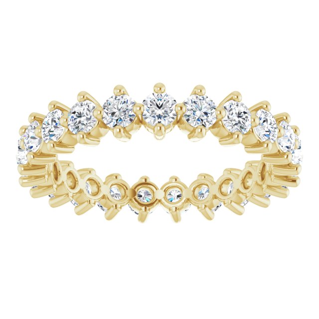 14K Gold Round Lab-Grown Diamond Eternity Band – 2.5 mm Stones - Yellow Gold - view 3