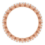 14K Gold Round Natural Diamond Eternity Band – 2.5 mm Stones - Rose Gold - view 2
