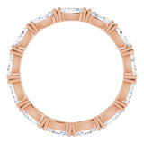 14K Gold Marquise Natural Diamond Eternity Band – 4.5x2.5 mm Stones - Rose Gold - view 2