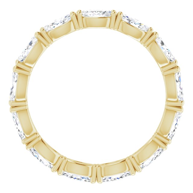 14K Gold Marquise Natural Diamond Eternity Band – 4.5x2.5 mm Stones - Yellow Gold - view 2