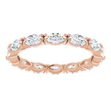 14K Gold Marquise Lab-Grown Diamond Eternity Band – 4.3x2.25 mm Stones - Rose Gold - view 3