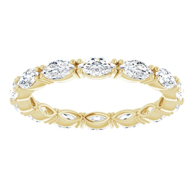 14K Gold Marquise Lab-Grown Diamond Eternity Band – 4.3x2.25 mm Stones - Yellow Gold - view 3