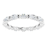 Platinum Marquise Lab-Grown Diamond Eternity Band – 4.3x2.25 mm Stones - view 3