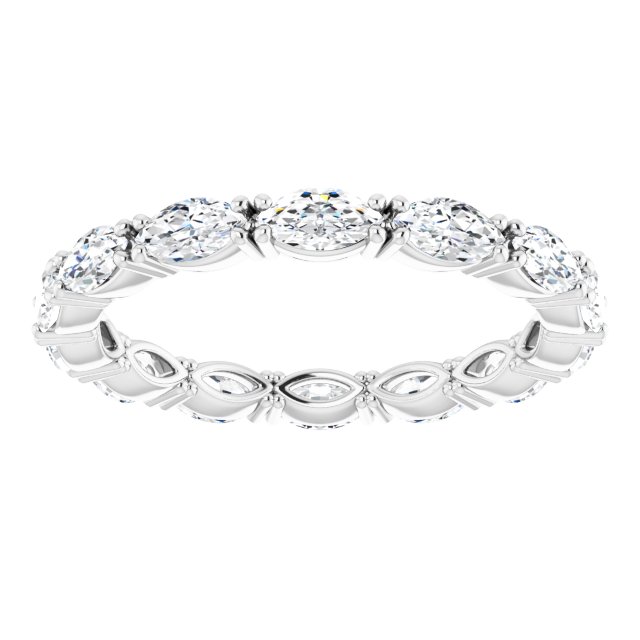 Platinum Marquise Lab-Grown Diamond Eternity Band – 4.3x2.25 mm Stones - view 3