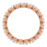 14K Gold Round Natural Diamond Eternity Band – 3 mm Stones - Rose Gold - view 2