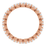 14K Gold Round Lab-Grown Diamond Eternity Band – 2.8 mm Stones - Rose Gold - view 2
