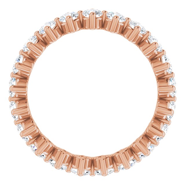 14K Gold Round Lab-Grown Diamond Eternity Band – 2.8 mm Stones - Rose Gold - view 2