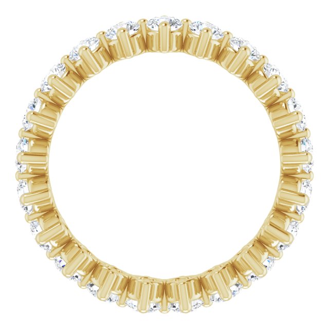 14K Gold Round Lab-Grown Diamond Eternity Band – 2.8 mm Stones - Yellow Gold - view 2