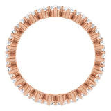 14K Gold Round Lab-Grown Diamond Eternity Band – 2.5 mm Stones - Rose Gold - view 2