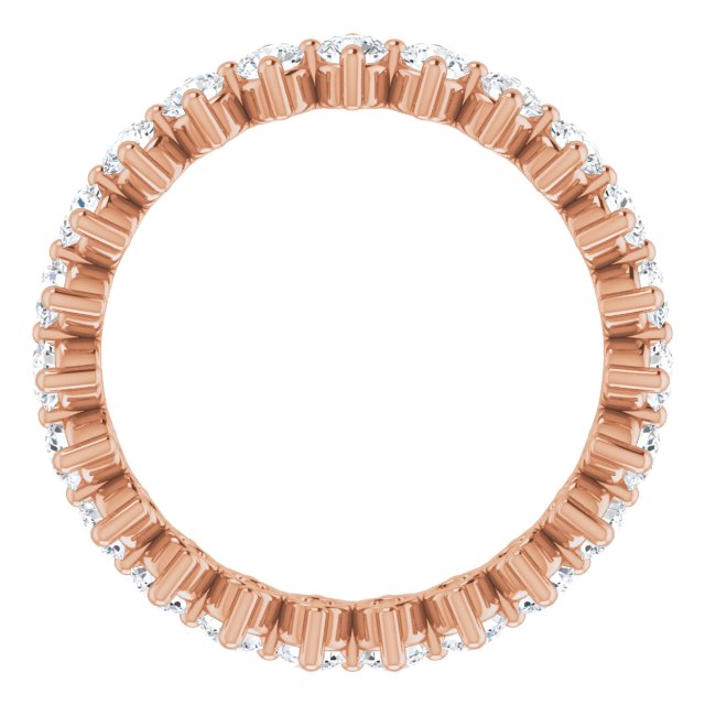 14K Gold Round Lab-Grown Diamond Eternity Band – 2.5 mm Stones - Rose Gold - view 2