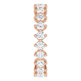 14K Gold Round Natural Diamond Eternity Band – 2.5 mm Stones - Rose Gold - view 4
