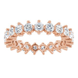 14K Gold Round Lab-Grown Diamond Eternity Band – 2.8 mm Stones - Rose Gold - view 3