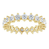 14K Gold Round Lab-Grown Diamond Eternity Band – 2.8 mm Stones - Yellow Gold - view 3