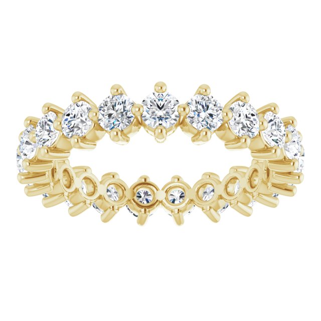 14K Gold Round Lab-Grown Diamond Eternity Band – 2.8 mm Stones - Yellow Gold - view 3