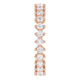 14K Gold Round Lab-Grown Diamond Eternity Band – 2 mm Stones - Rose Gold - view 4