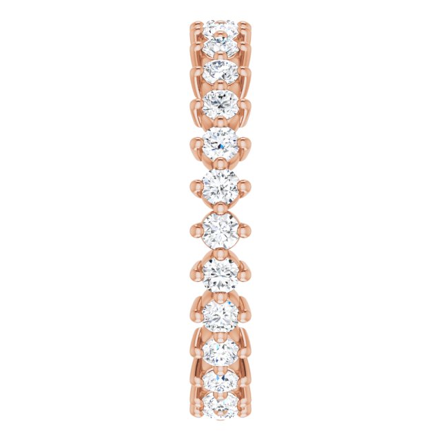 14K Gold Round Lab-Grown Diamond Eternity Band – 2 mm Stones - Rose Gold - view 4
