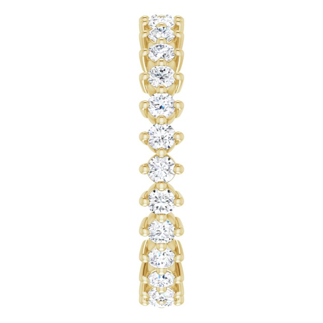 14K Gold Round Lab-Grown Diamond Eternity Band – 2 mm Stones - Yellow Gold - view 4