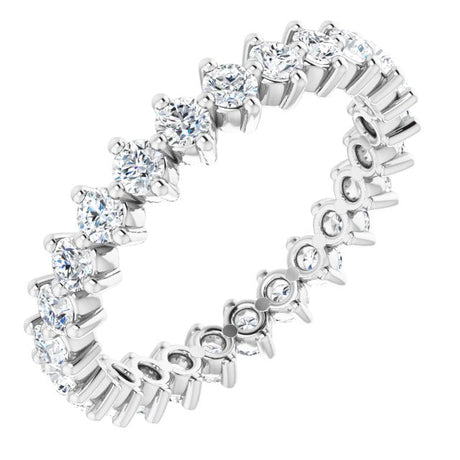 Platinum Round Lab-Grown Diamond Eternity Band – 2.25 mm Stones