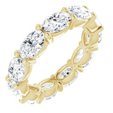 14K Gold Oval Lab-Grown Diamond Eternity Band – 6x4 mm Stones - Yellow Gold