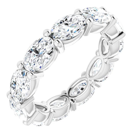 Platinum Oval Lab-Grown Diamond Eternity Band – 6x4 mm Stones
