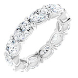 14K Gold Oval Lab-Grown Diamond Eternity Band – 6x4 mm Stones - White Gold
