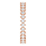 14K Gold Round Lab-Grown Diamond Eternity Band – 1.7 mm Stones - Rose Gold - view 4