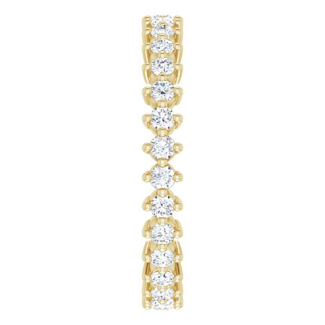 14K Gold Round Lab-Grown Diamond Eternity Band – 1.7 mm Stones - Yellow Gold - view 4