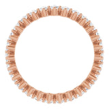 14K Gold Round Lab-Grown Diamond Eternity Band – 2 mm Stones - Rose Gold - view 2
