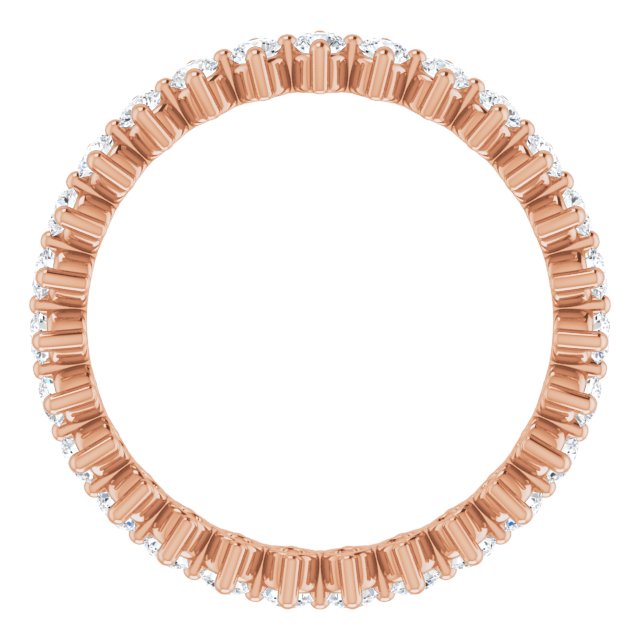 14K Gold Round Lab-Grown Diamond Eternity Band – 2 mm Stones - Rose Gold - view 2