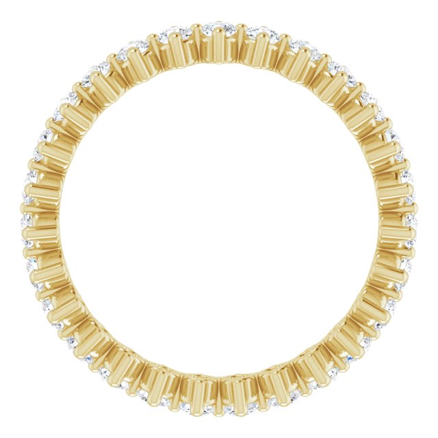 14K Gold Round Lab-Grown Diamond Eternity Band – 2 mm Stones - Yellow Gold - view 2