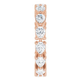 14K Gold Pear Lab-Grown Diamond Eternity Band – 4x3 mm Stones - Rose Gold - view 4
