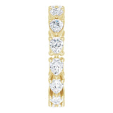 14K Gold Pear Lab-Grown Diamond Eternity Band – 4x3 mm Stones - Yellow Gold - view 4