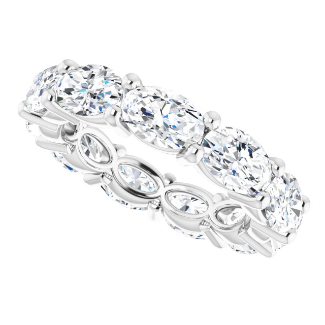 Platinum Oval Lab-Grown Diamond Eternity Band – 6x4 mm Stones - view 5