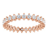 14K Gold Round Lab-Grown Diamond Eternity Band – 2 mm Stones - Rose Gold - view 3