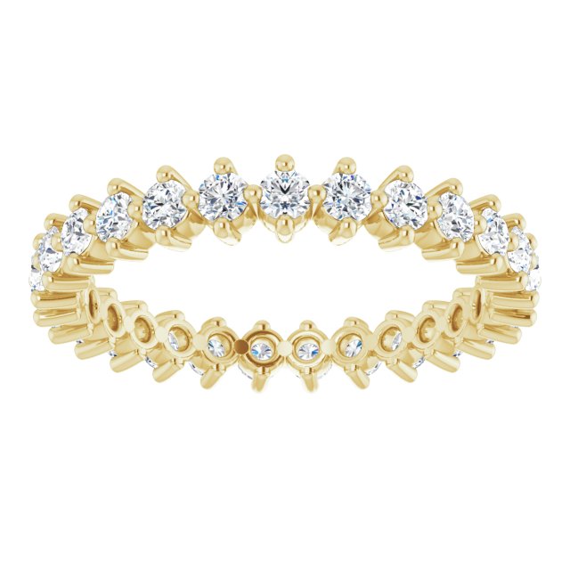 14K Gold Round Lab-Grown Diamond Eternity Band – 2 mm Stones - Yellow Gold - view 3