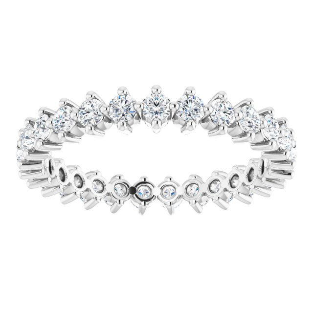 Platinum Round Lab-Grown Diamond Eternity Band – 2 mm Stones - view 3