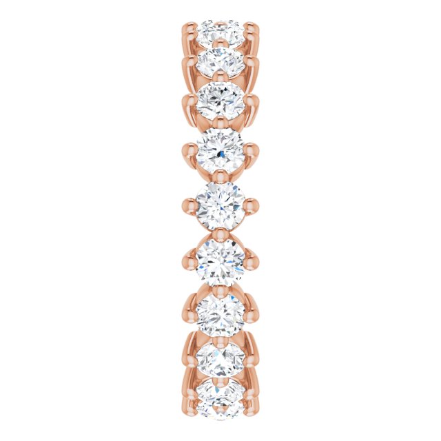 14K Gold Round Lab-Grown Diamond Eternity Band – 2.8 mm Stones - Rose Gold - view 4