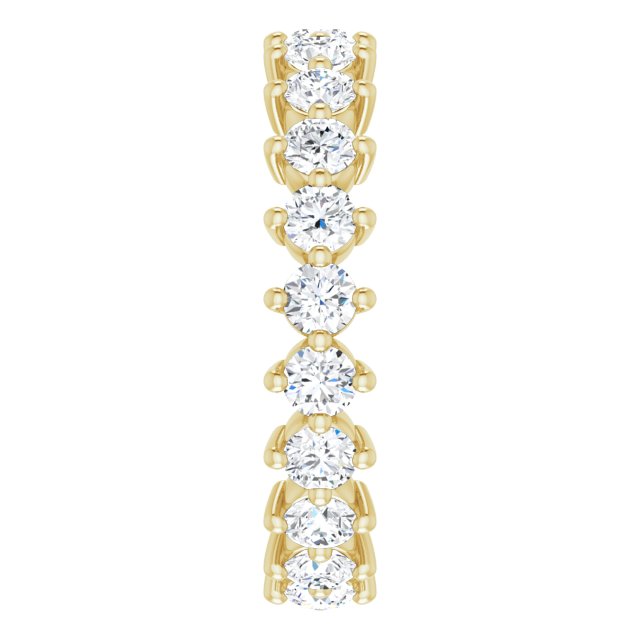 14K Gold Round Lab-Grown Diamond Eternity Band – 2.8 mm Stones - Yellow Gold - view 4