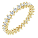 14K Gold Round Lab-Grown Diamond Eternity Band – 2 mm Stones - Yellow Gold