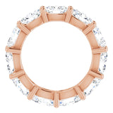14K Gold Oval Lab-Grown Diamond Eternity Band – 6x4 mm Stones - Rose Gold - view 2