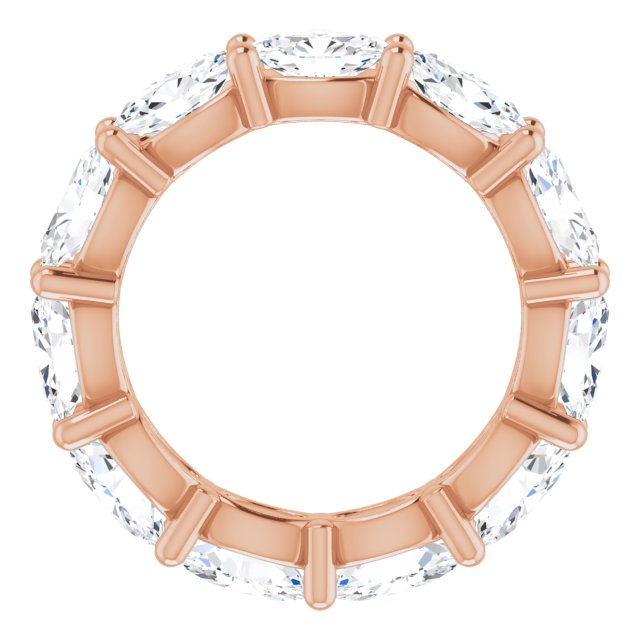 14K Gold Oval Lab-Grown Diamond Eternity Band – 6x4 mm Stones - Rose Gold - view 2