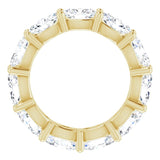 14K Gold Oval Lab-Grown Diamond Eternity Band – 6x4 mm Stones - Yellow Gold - view 2
