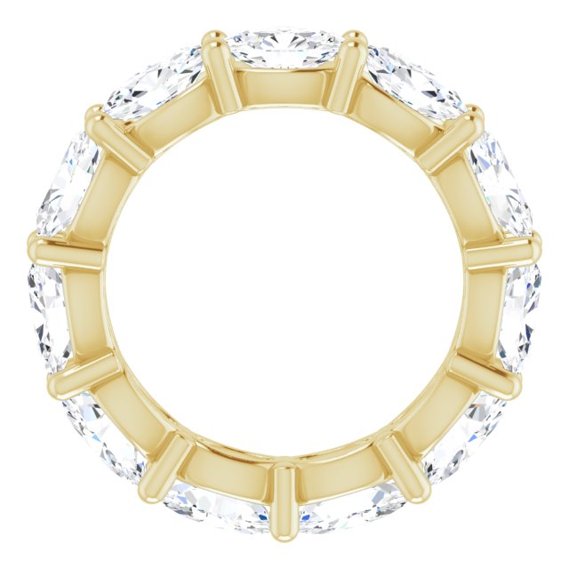 14K Gold Oval Lab-Grown Diamond Eternity Band – 6x4 mm Stones - Yellow Gold - view 2