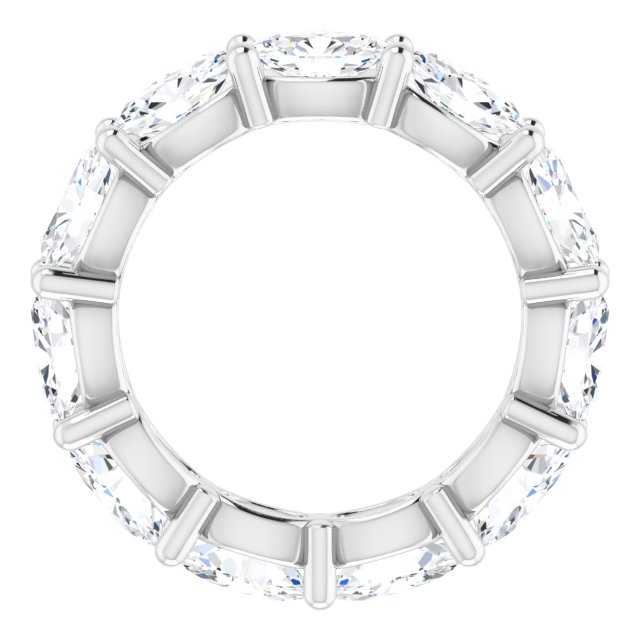 Platinum Oval Natural Diamond Eternity Band – 6x4 mm Stones - view 2