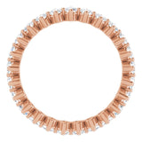 14K Gold Round Lab-Grown Diamond Eternity Band – 2.25 mm Stones - Rose Gold - view 2