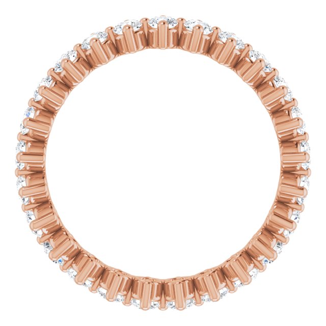 14K Gold Round Lab-Grown Diamond Eternity Band – 2.25 mm Stones - Rose Gold - view 2